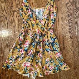 yellow floral romper